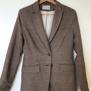 H&M plaid fitted blazer